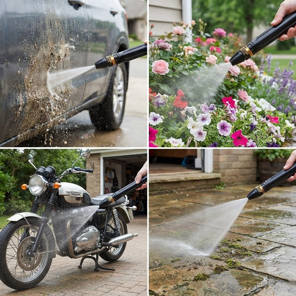 Pistolet de lavage de voiture à haute pression, avec buse réglable pour arrosage de jardin