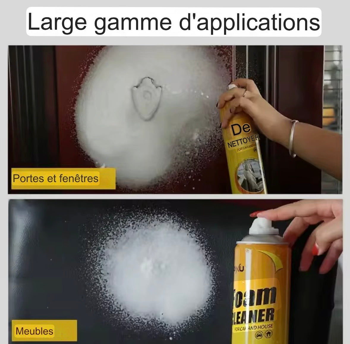 Spray nettoyant d'intérieur de voiture Multi-usage 650 mil