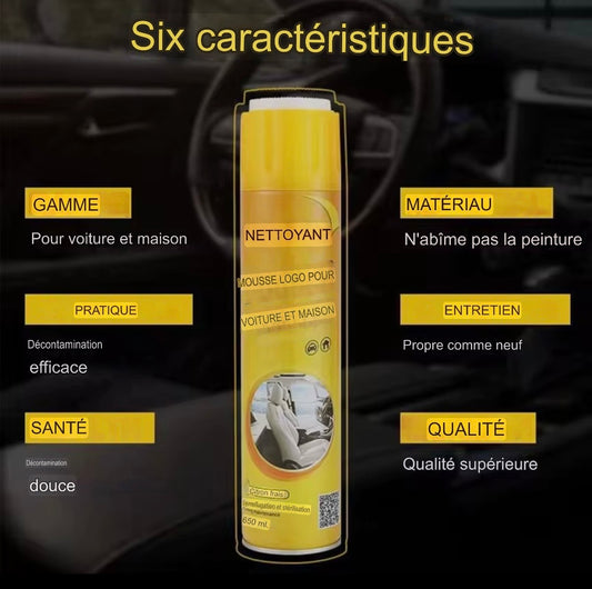 Spray nettoyant d'intérieur de voiture Multi-usage 650 mil